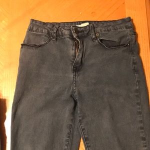 High-waisted skinny jeans